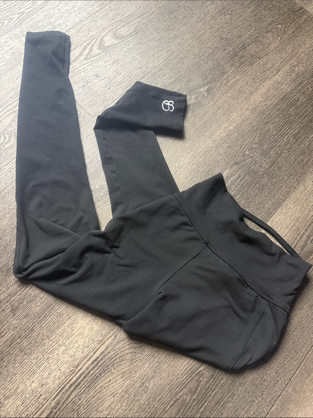 Bombshell sportswear criss cross back Black Active Leggings with Logo Detail